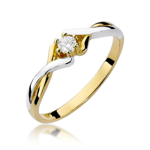 Pierścionek Diament 0,08ct Żółte złoto 375
