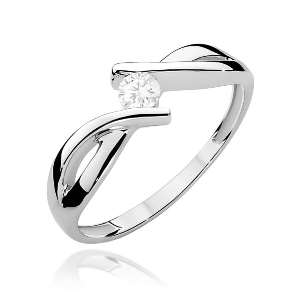 Pierścionek Diament 0,08ct białe złoto