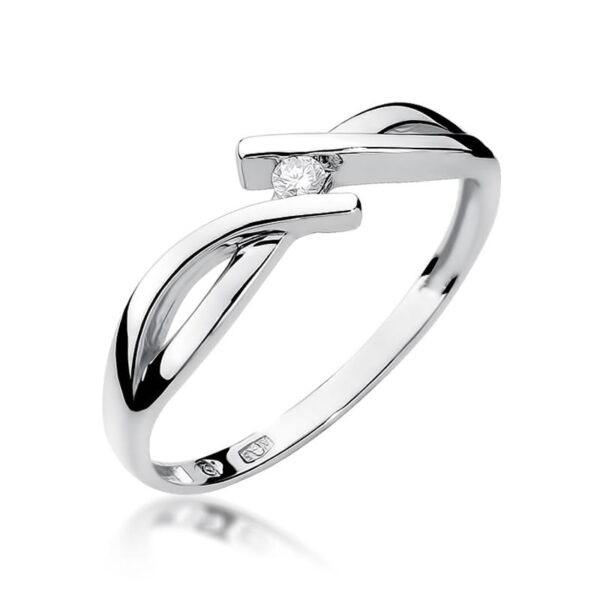 Pierścionek Diament 0,04ct białe złoto 375