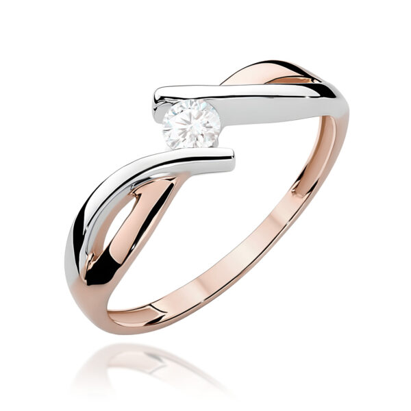Pierścionek Diament 0,08ct różowe złoto