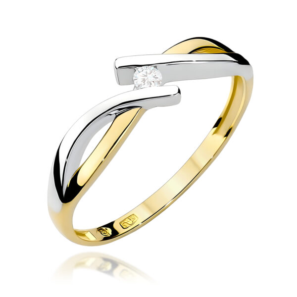 Pierścionek Diament 0,04ct żółte złoto