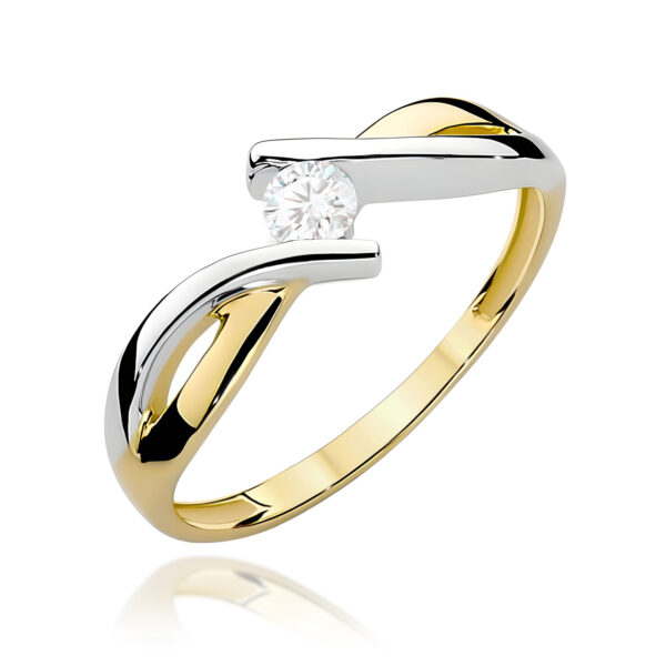 Pierścionek Diament 0,08ct żółte złoto