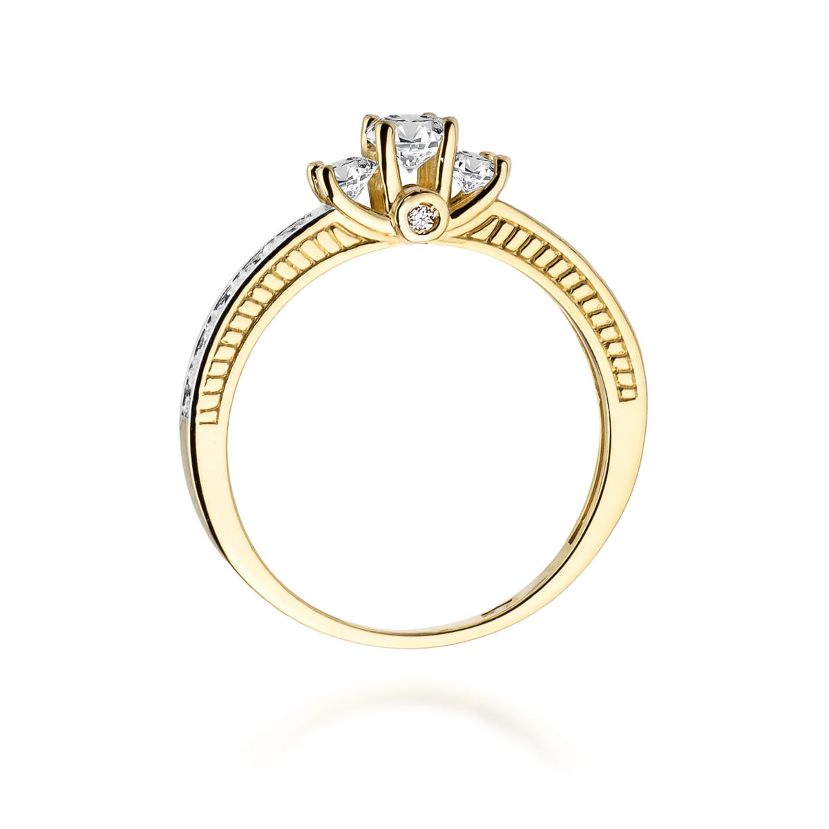 Pierścionek Diament 0,20ct żółte złoto - obrazek 3