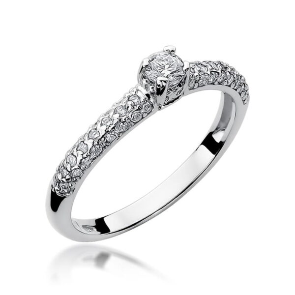 Pierścionek Diament 0,15ct białe złoto