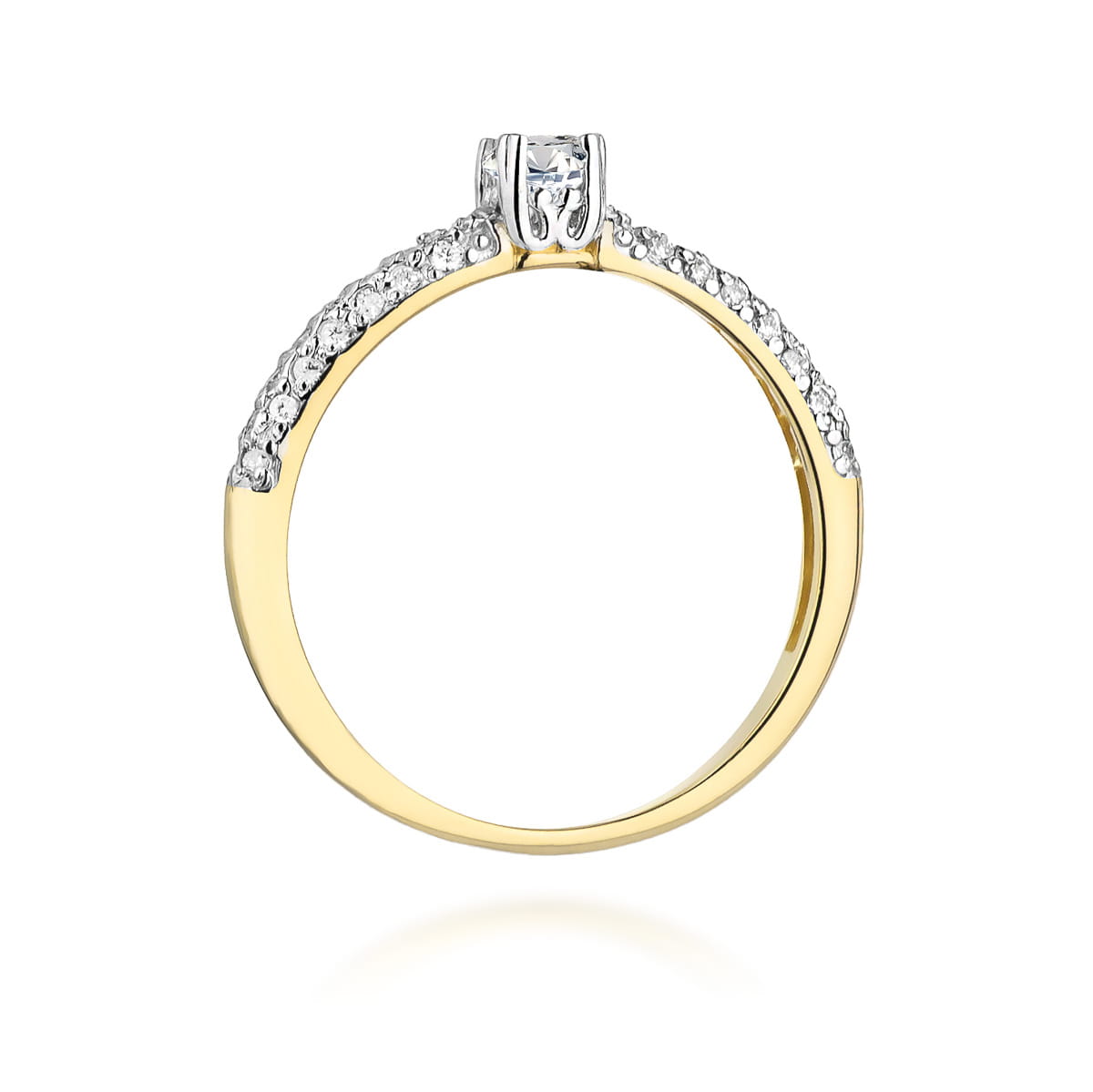 Pierścionek Diament 0,15ct żółte złoto - obrazek 3