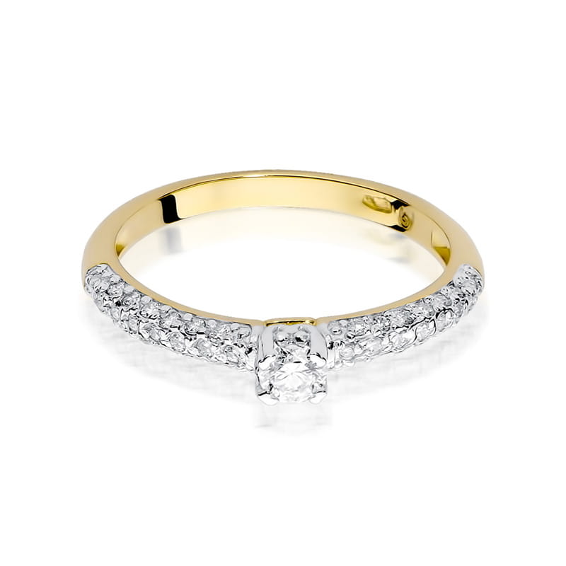 Pierścionek Diament 0,15ct Żółte złoto 375 - obrazek 2