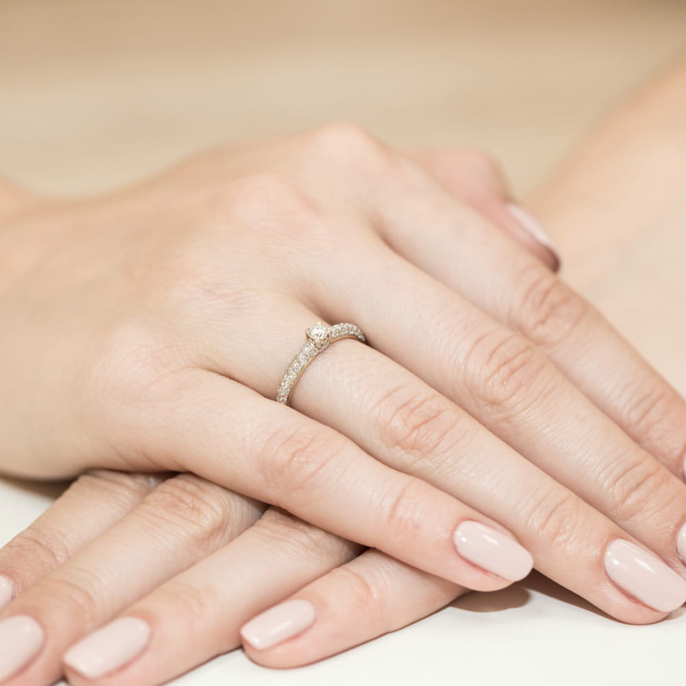 Pierścionek Diament 0,15ct Żółte złoto 375 - obrazek 4