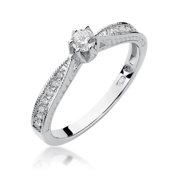 Pierścionek Diament 0,15ct białe złoto