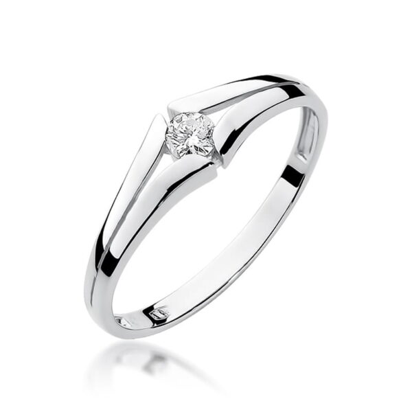 Pierścionek Diament 0,10ct białe złoto