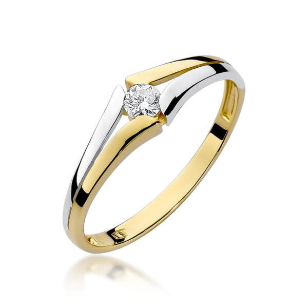 Pierścionek Diament 0,08ct żółte złoto