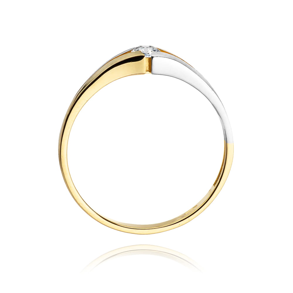 Pierścionek Diament 0,10ct żółte złoto - obrazek 3