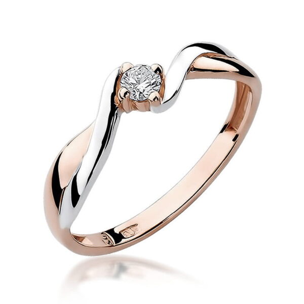 Pierścionek Diament 0,08ct różowe złoto