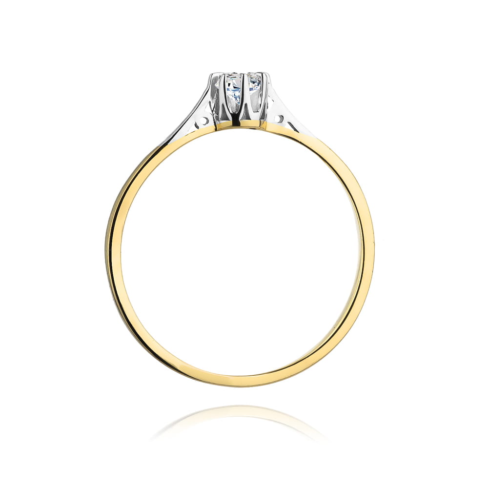 Pierścionek Diament 0,10ct Żółte złoto 375 - obrazek 3