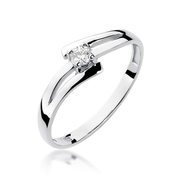 Pierścionek Diament 0,10ct białe złoto