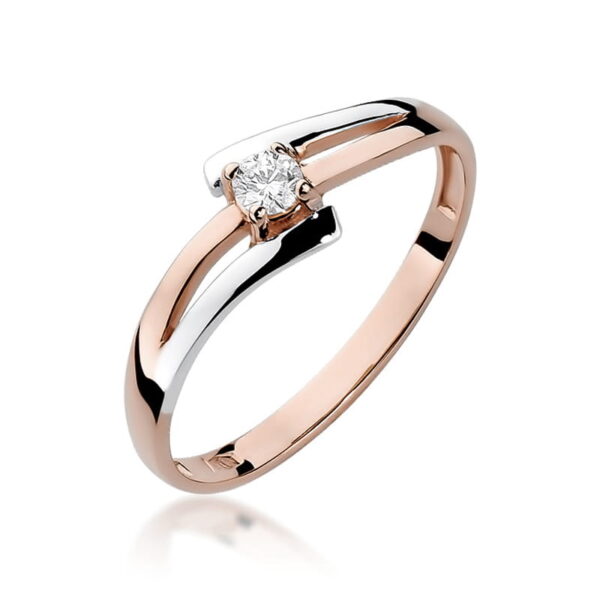 Pierścionek Diament 0,08ct różowe złoto