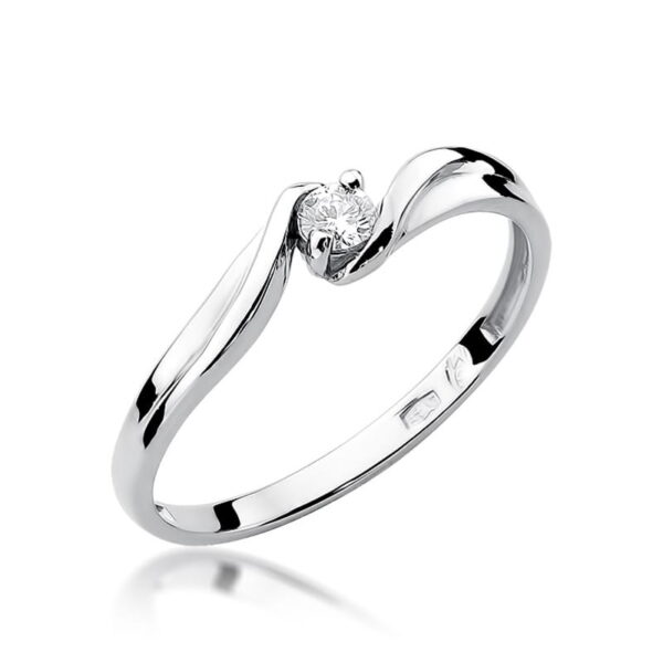 Pierścionek Diament 0,10ct białe złoto