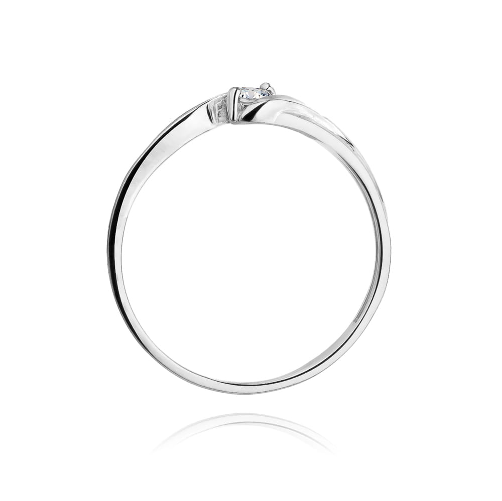 Pierścionek Diament 0,10ct białe złoto - obrazek 3