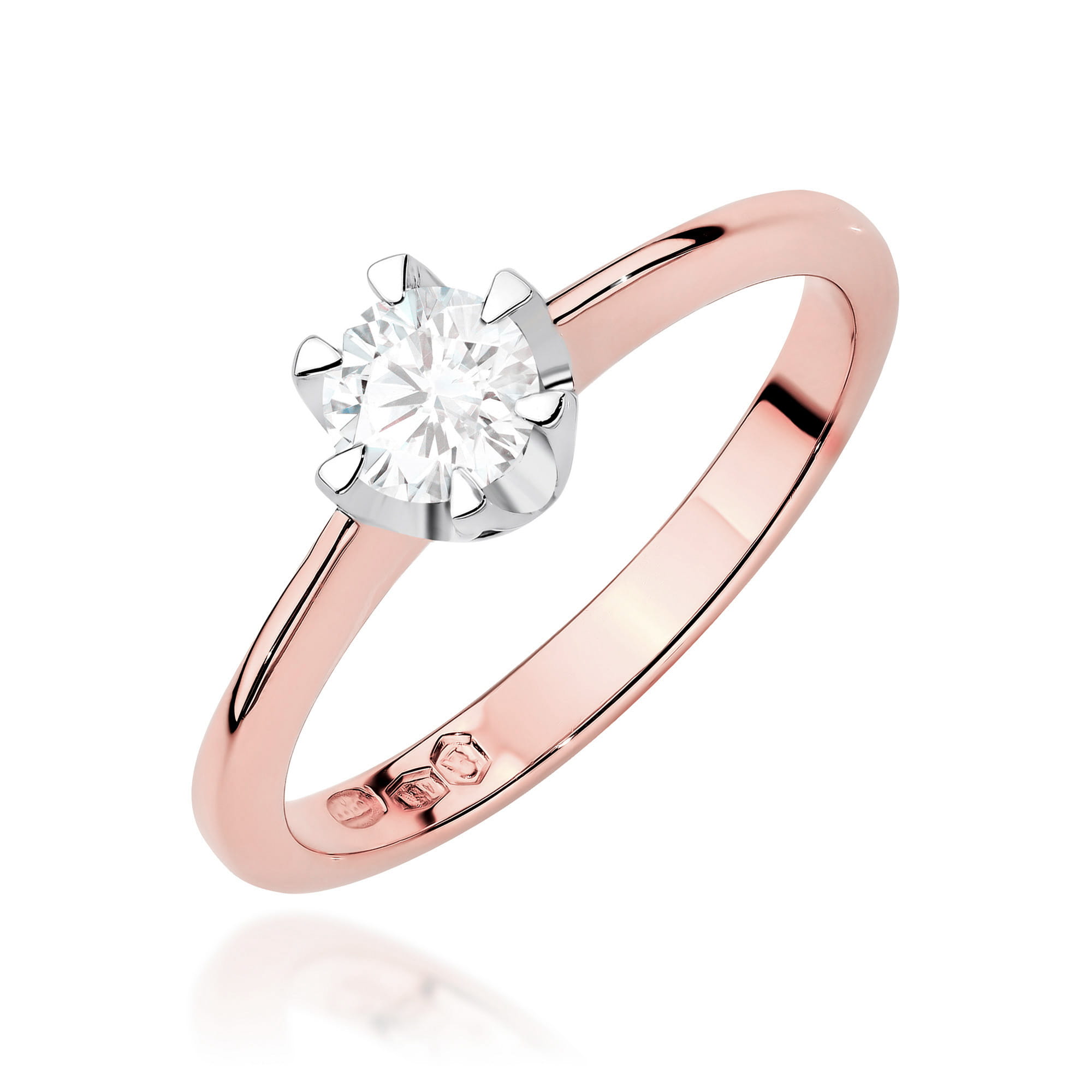 Pierścionek Diament 0,70ct różowe złoto