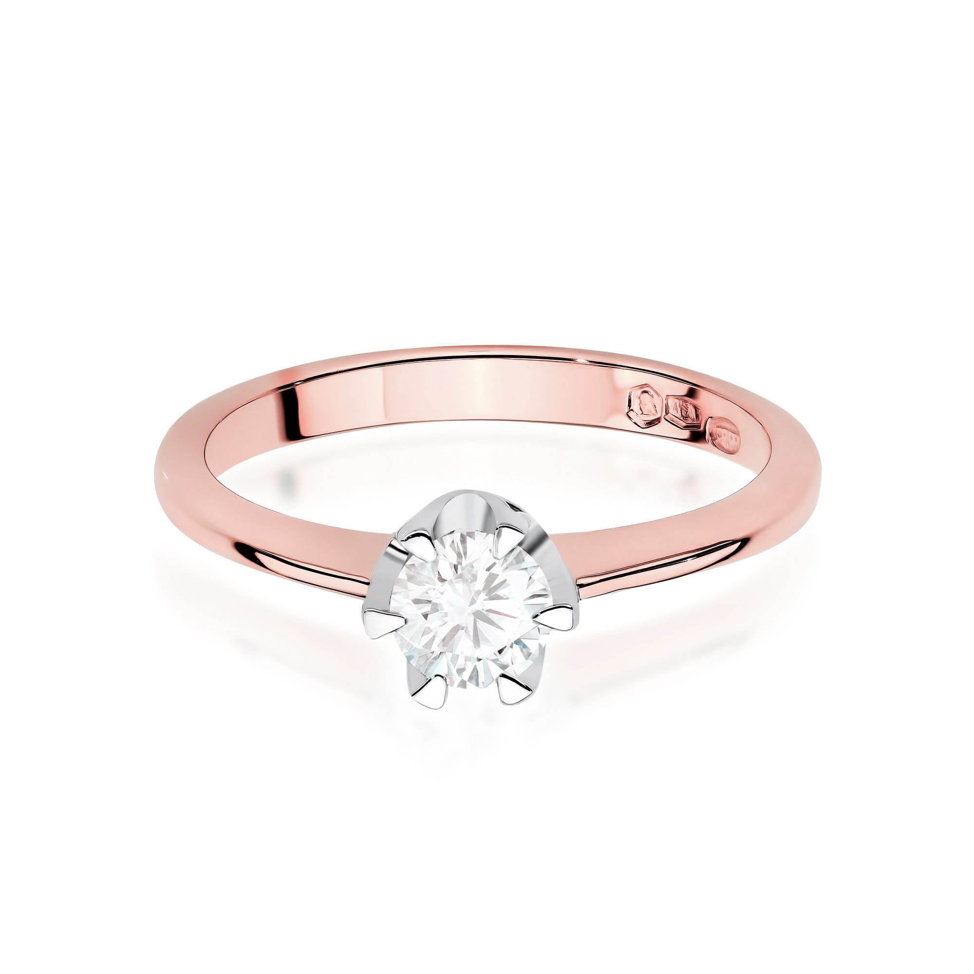 Pierścionek Diament 0,70ct różowe złoto - obrazek 2