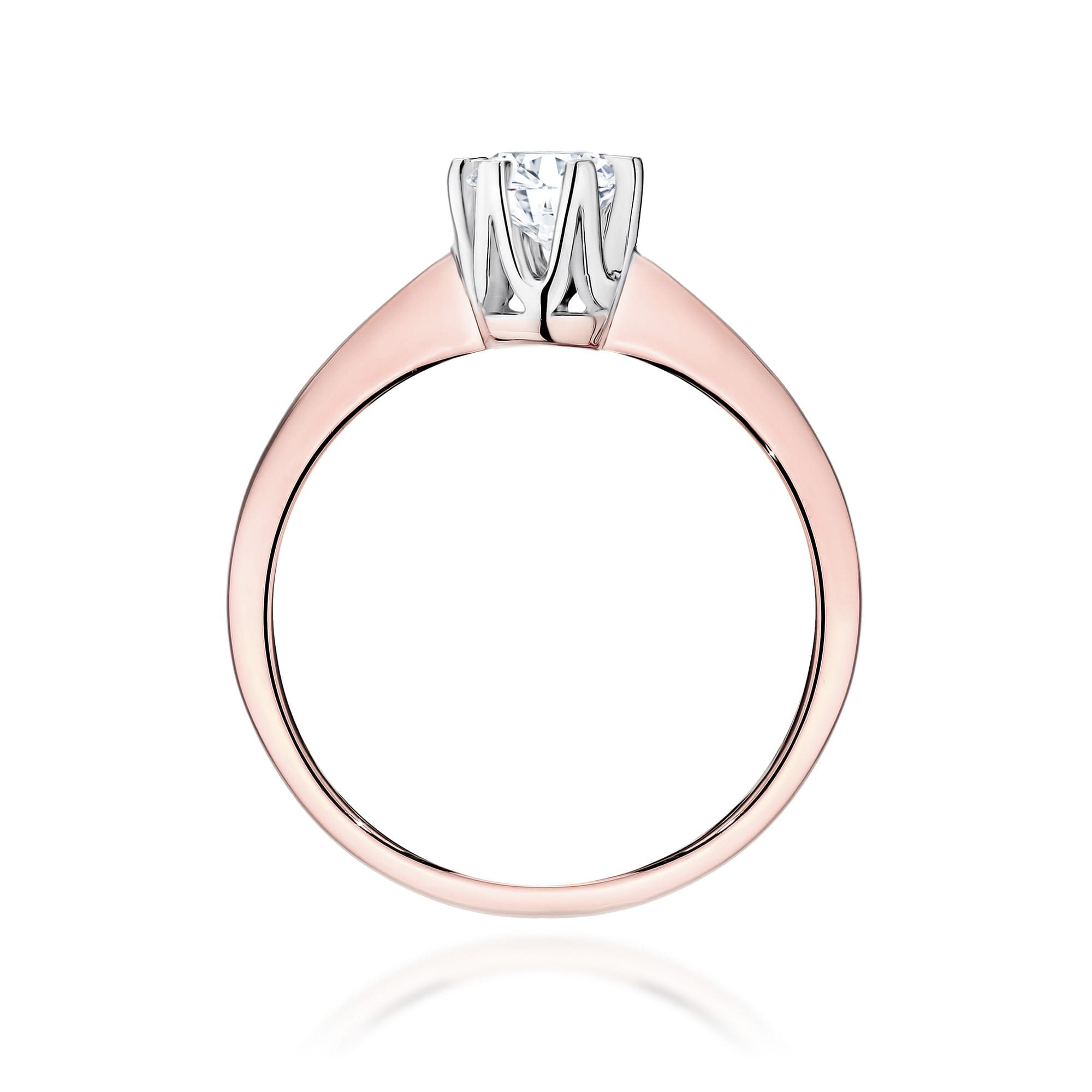 Pierścionek Diament 0,70ct różowe złoto - obrazek 3