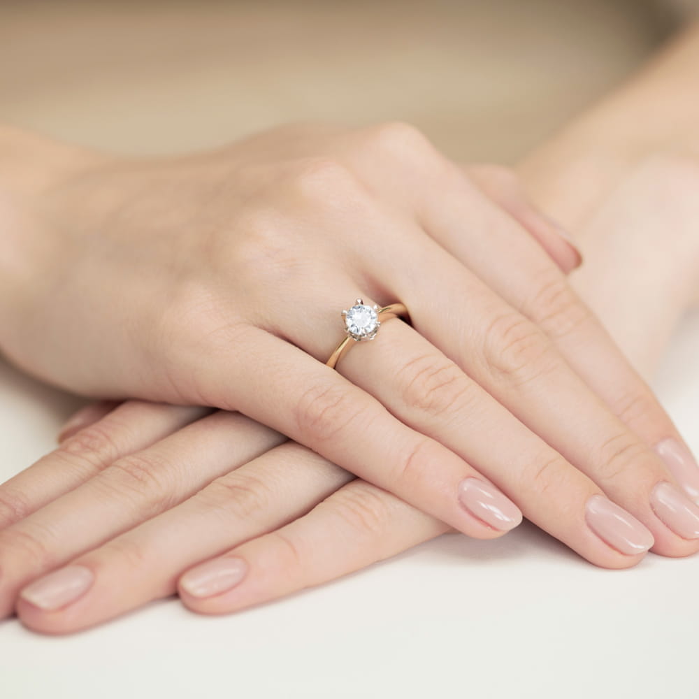 Pierścionek Diament 0,70ct różowe złoto - obrazek 4