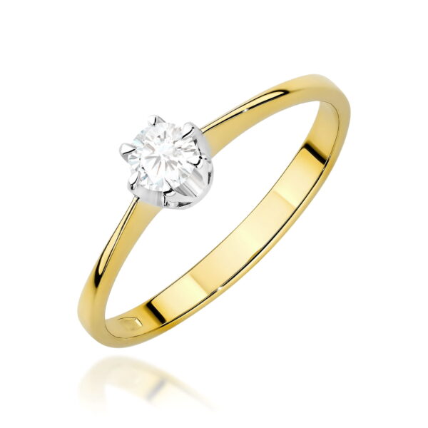 Pierścionek Diament 0,20ct żółte złoto