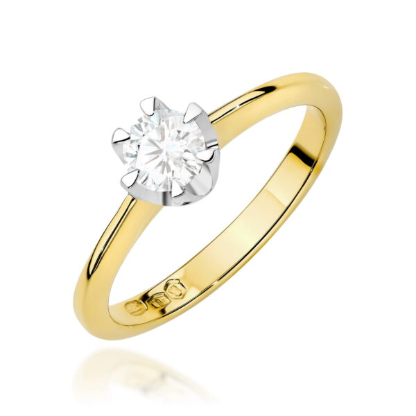 Pierścionek Diament 0,70ct Żółte złoto 375