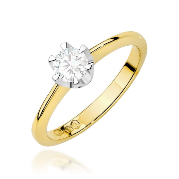 Pierścionek Diament Laboratoryjny 0,50ct żółte złoto 375
