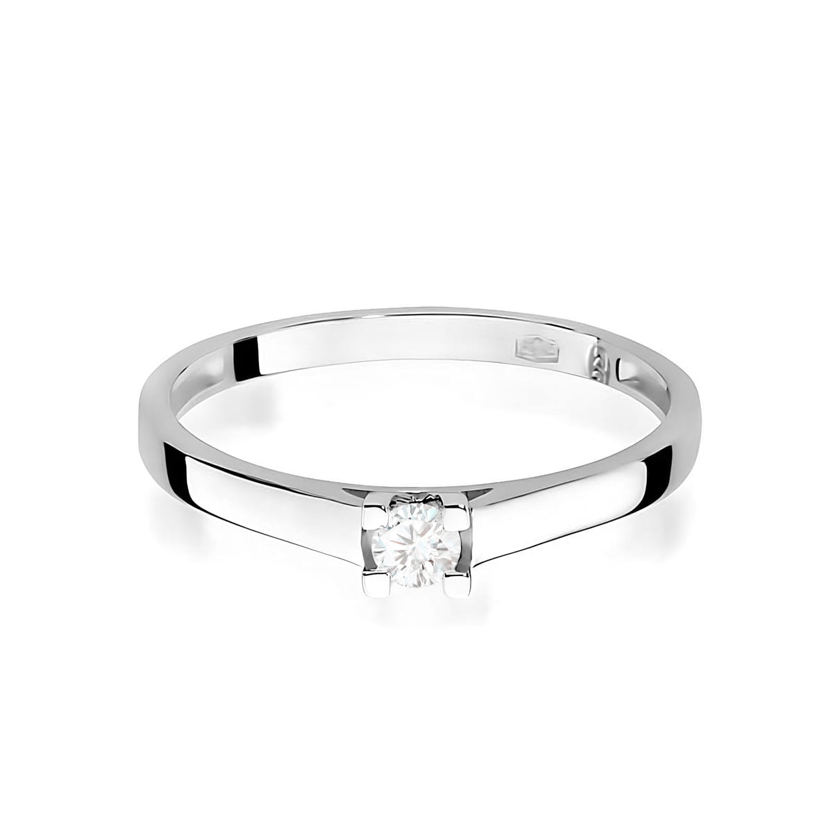 Pierścionek Diament 0,08ct białe złoto - obrazek 2