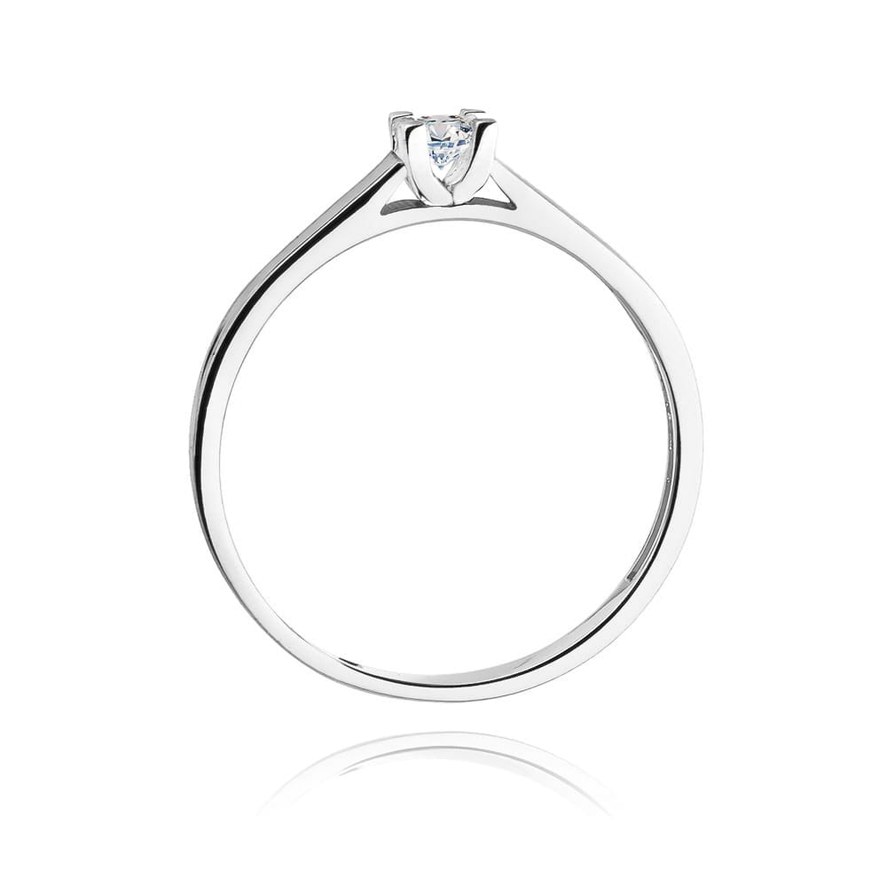 Pierścionek Diament 0,08ct białe złoto - obrazek 3