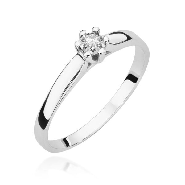 Pierścionek Diament 0,15ct białe złoto