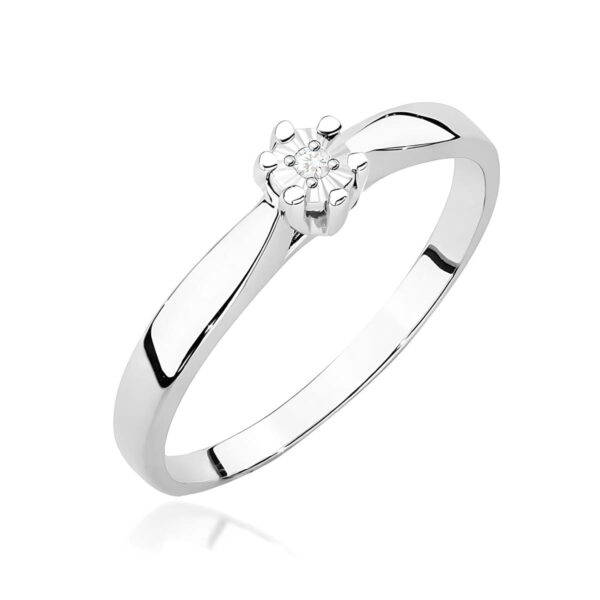 Pierścionek Diament 0,01ct białe złoto