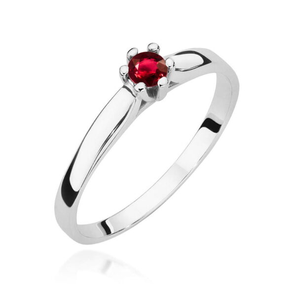 Pierścionek Rubin 0,15ct białe złoto