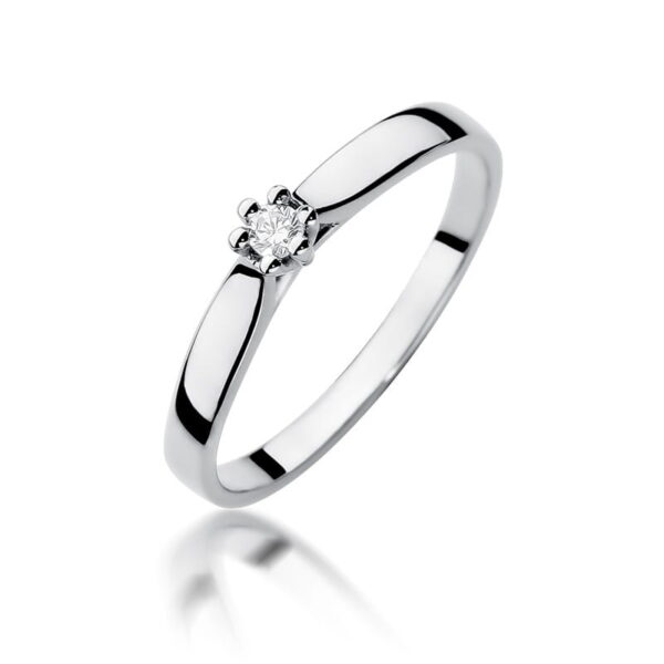 Pierścionek Diament 0,04ct Białe złoto 375