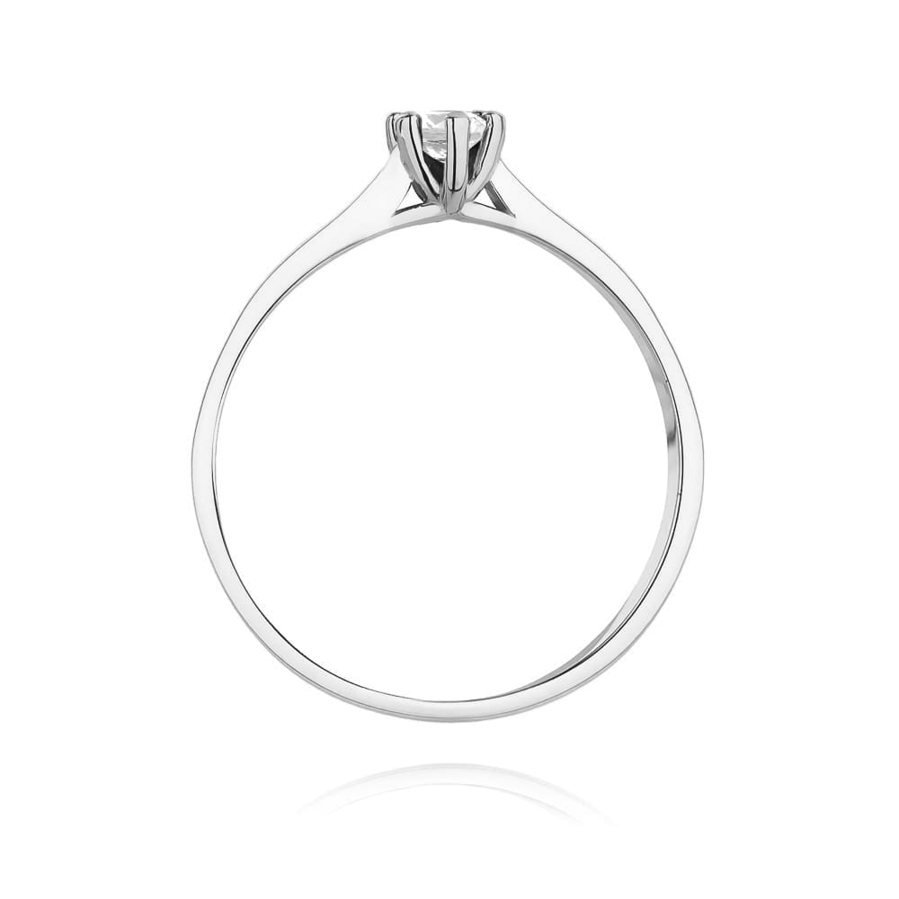 Pierścionek Diament 0,12ct białe złoto 375 - obrazek 3