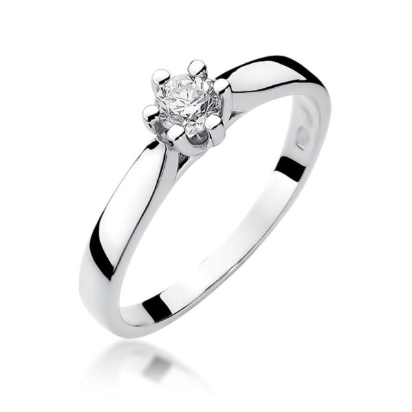 Pierścionek Diament 0,25ct białe złoto 375