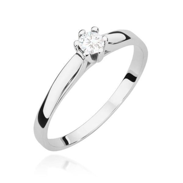 Pierścionek Diament Laboratoryjny 0,15ct białe złoto 375