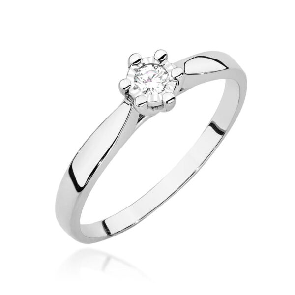 Pierścionek W0222BT Diament laboratoryjny 0,08ct białe złoto 375