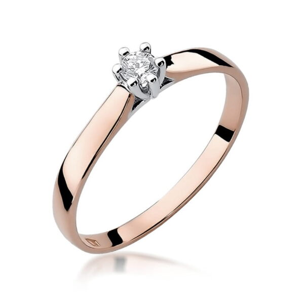 Pierścionek Diament 0,08ct różowe złoto