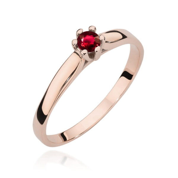 Pierścionek Rubin 0,15ct różowe złoto