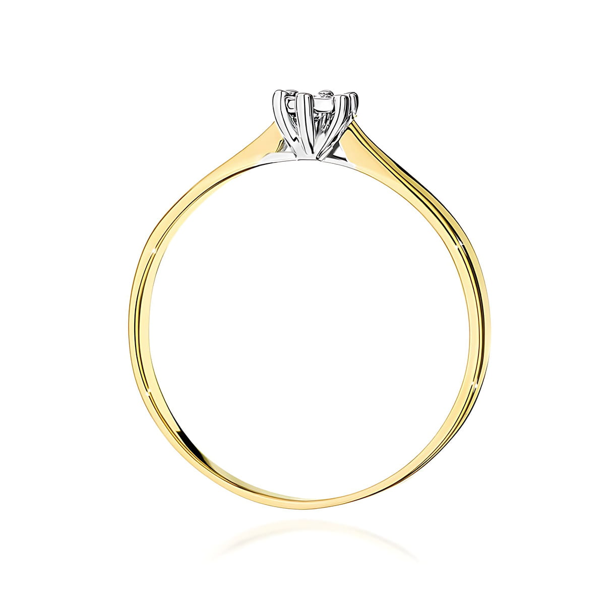 Pierścionek Diament 0,01ct żółte złoto 375 - obrazek 3