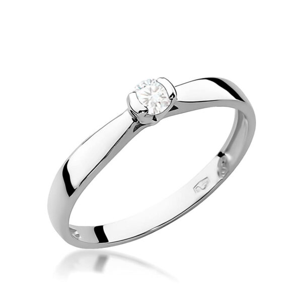 Pierścionek Diament 0,08ct białe złoto