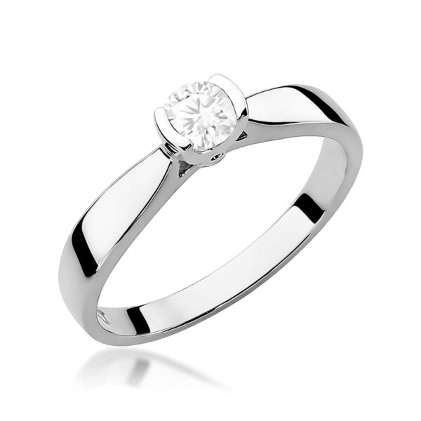 Pierścionek Diament 0,25ct białe złoto 375