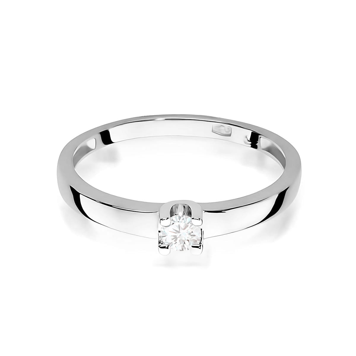 Pierścionek Diament 0,10ct białe złoto - obrazek 2