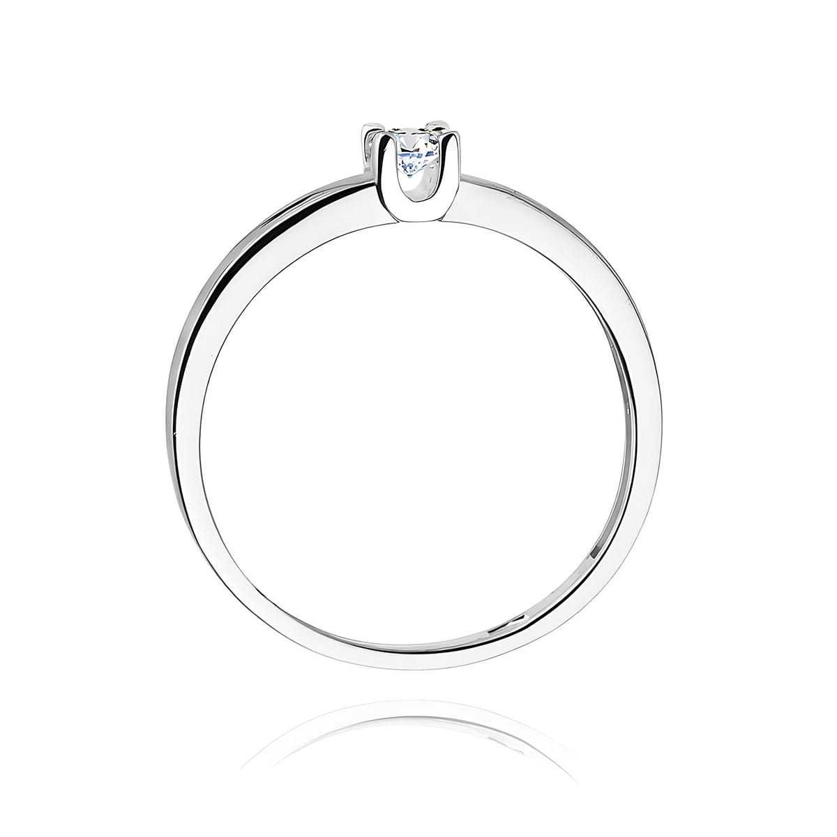 Pierścionek Diament 0,10ct białe złoto - obrazek 3