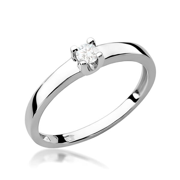 Pierścionek Diament 0,12ct białe złoto 375