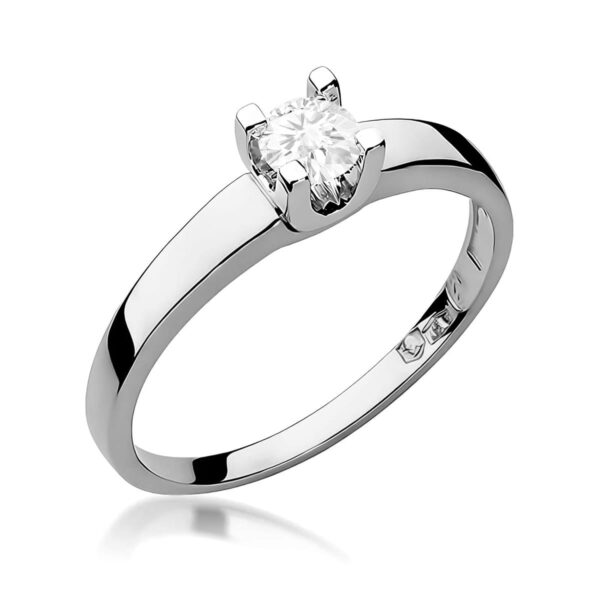 Pierścionek Diament Laboratoryjny 0,25ct białe złoto 375