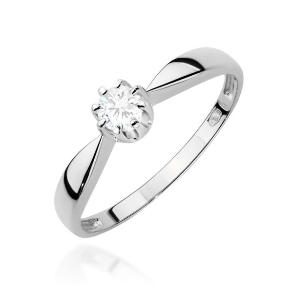 Pierścionek Diament 0,15ct białe złoto