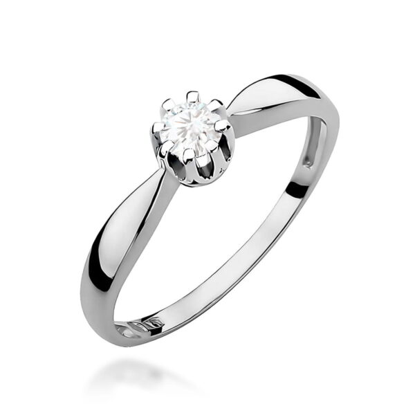 Pierścionek Diament 0,20ct białe złoto 375
