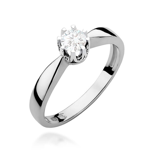 Pierścionek Diament 0,25ct białe złoto 375